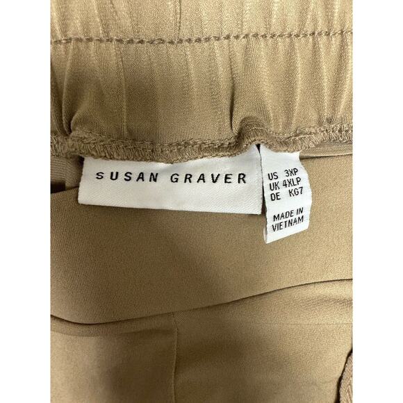 Susan Graver Cropped Pants 3XP Womens Liquid Knit Slinky Travel Office Capris - Picture 2 of 5